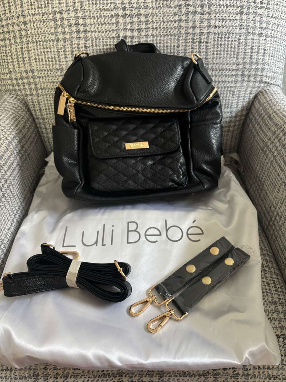 Lulibebe Petit Monaco Diaper Bag- Black